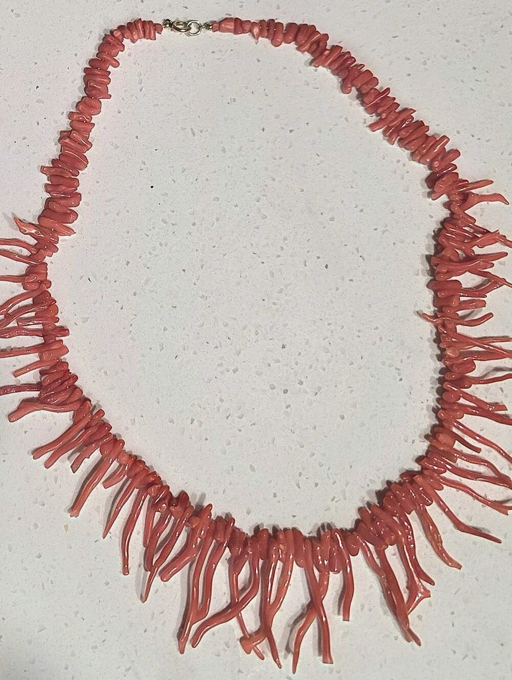 Vintage Genuine Red Ox Blood Branch Coral Necklace 20
